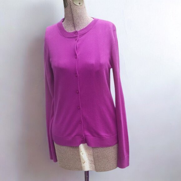 J. Crew The Caryn Cardigan Purple 100% Cotton, Sz S - Picture 1 of 14